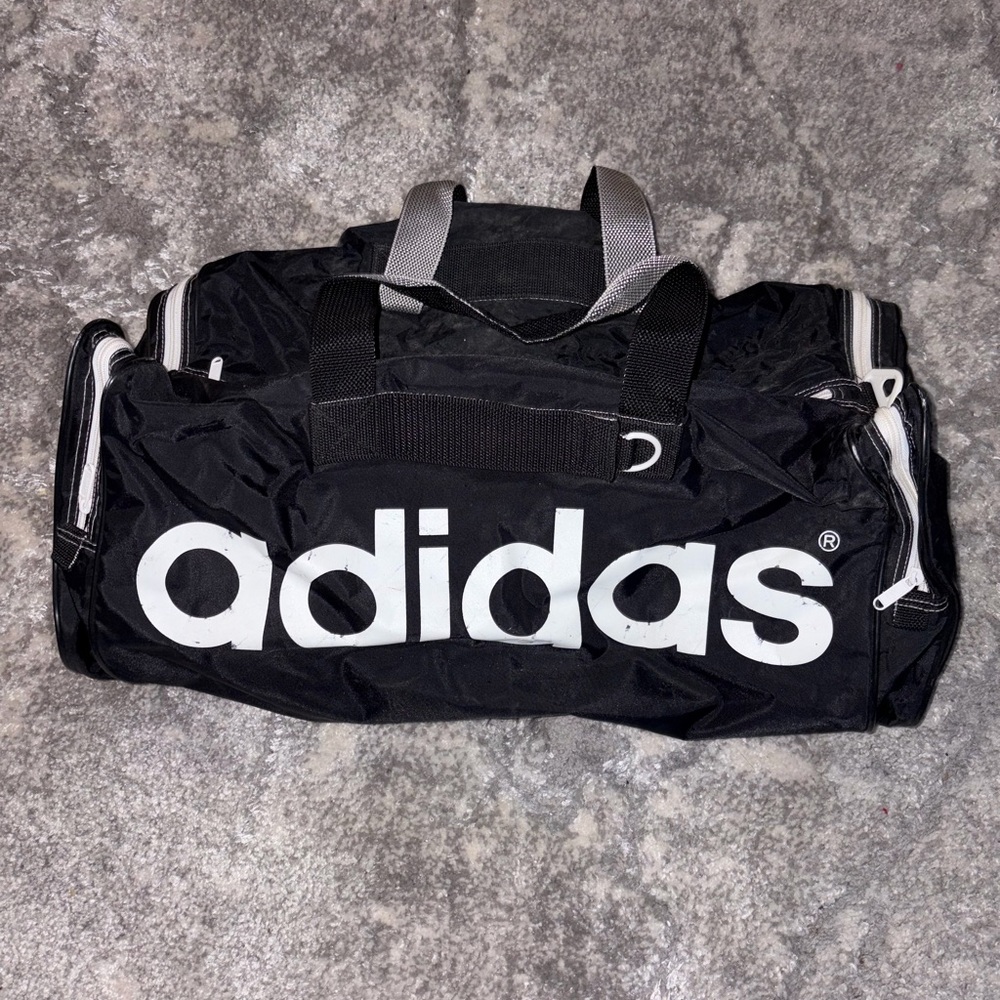 vintage Adidas Black Duffel Bag